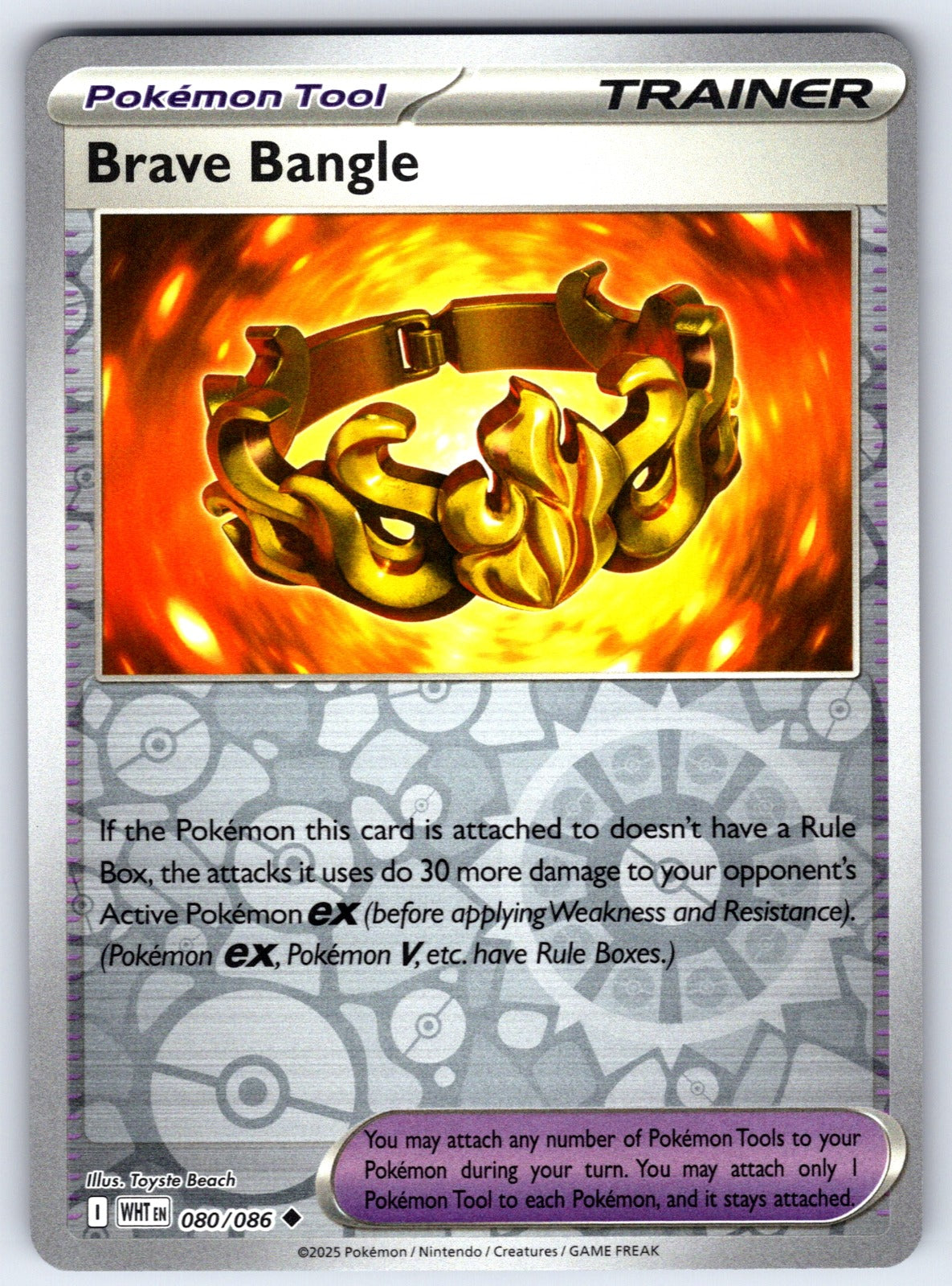Brave Bangle Reverse Holo Uncommon SV: White Flare 080/086 NM 2025