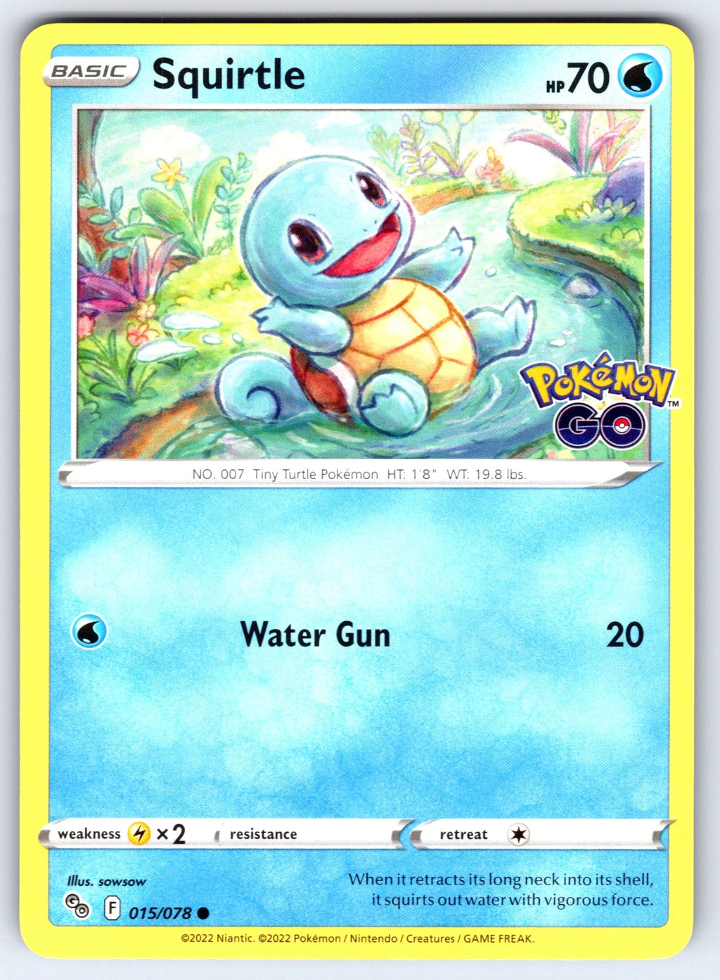 Squirtle Common Pokemon GO 015/078 NM 2022