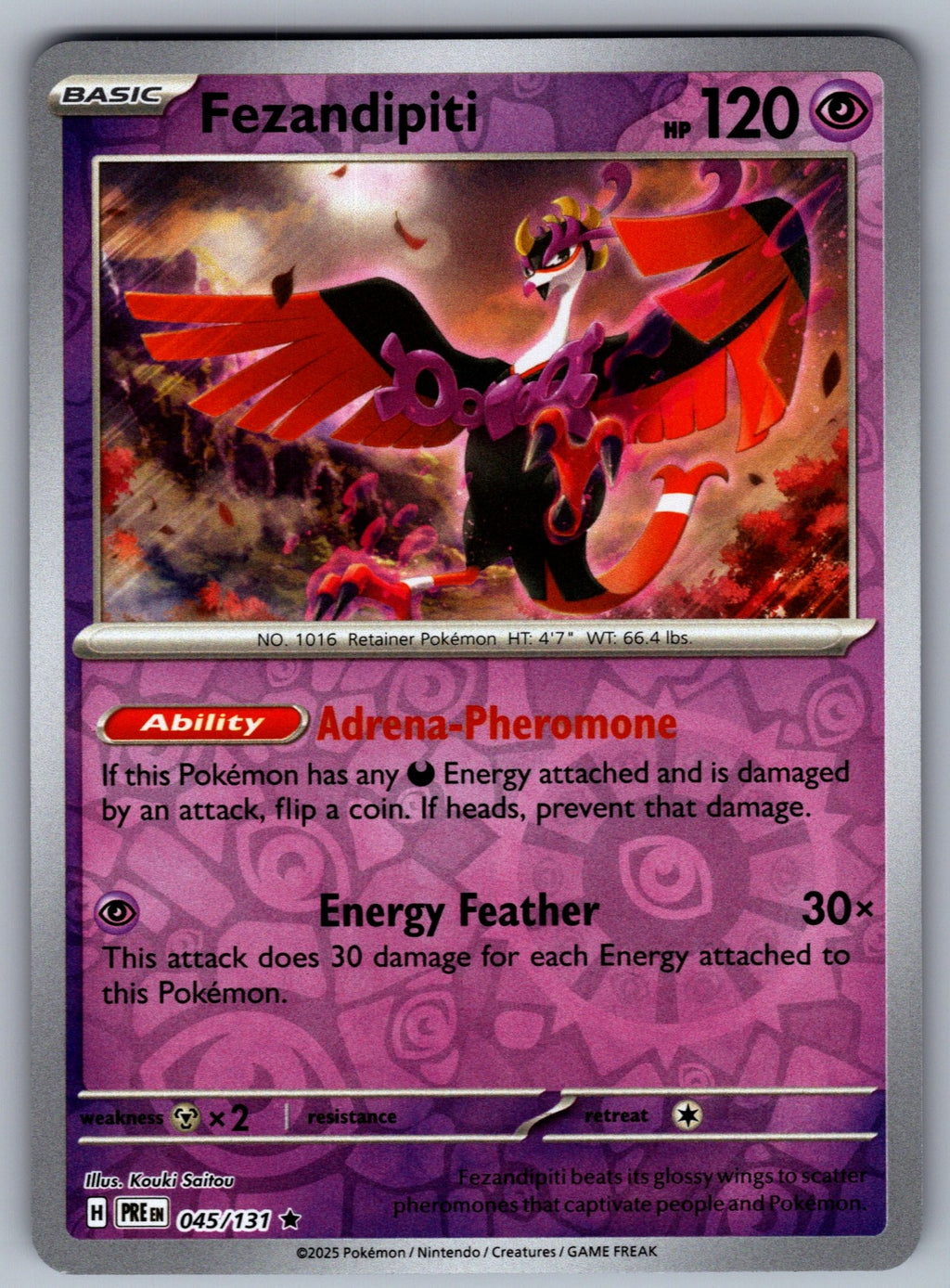 Fezandipiti Reverse Holo Rare SV: Prismatic Evolutions 045/131 NM 2025