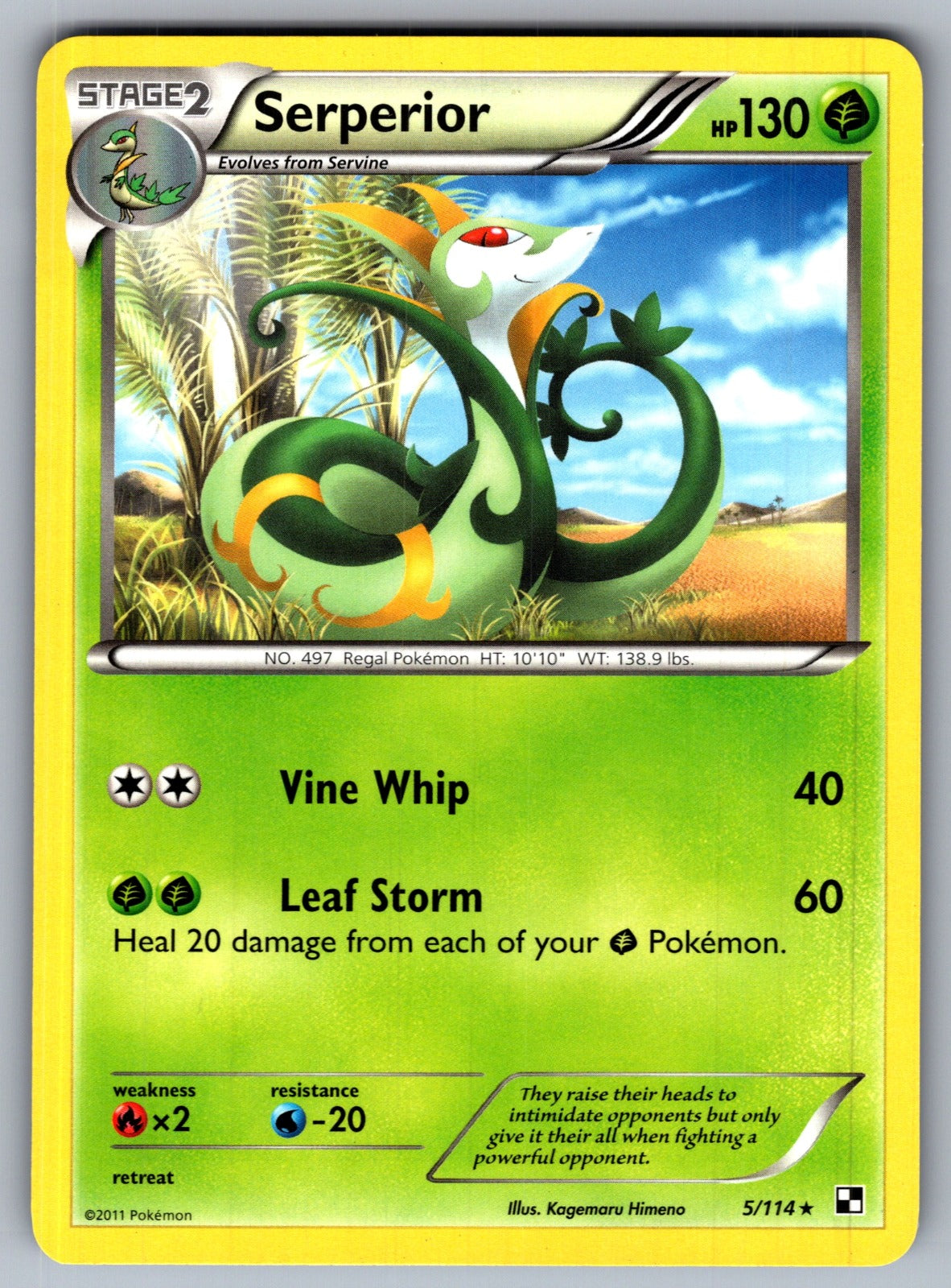 Serperior (5) Holo Rare Black and White 5/114 LP 2011