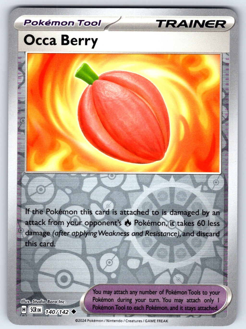 Occa Berry Reverse Holo Uncommon SV07: Stellar Crown 140/142 NM 2024