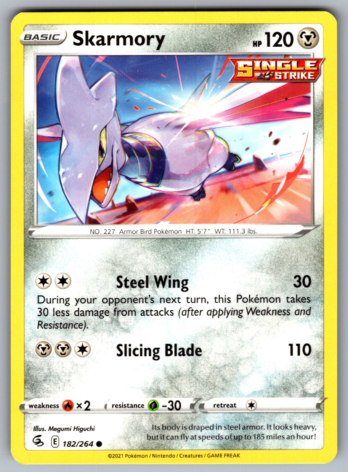 Skarmory Common SWSH08: Fusion Strike 182/264 NM 2021