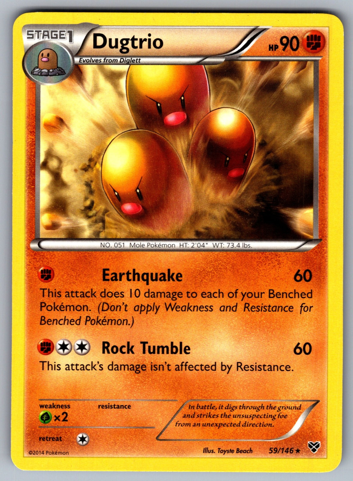 Dugtrio Rare XY Base Set 59/146 LP 2014