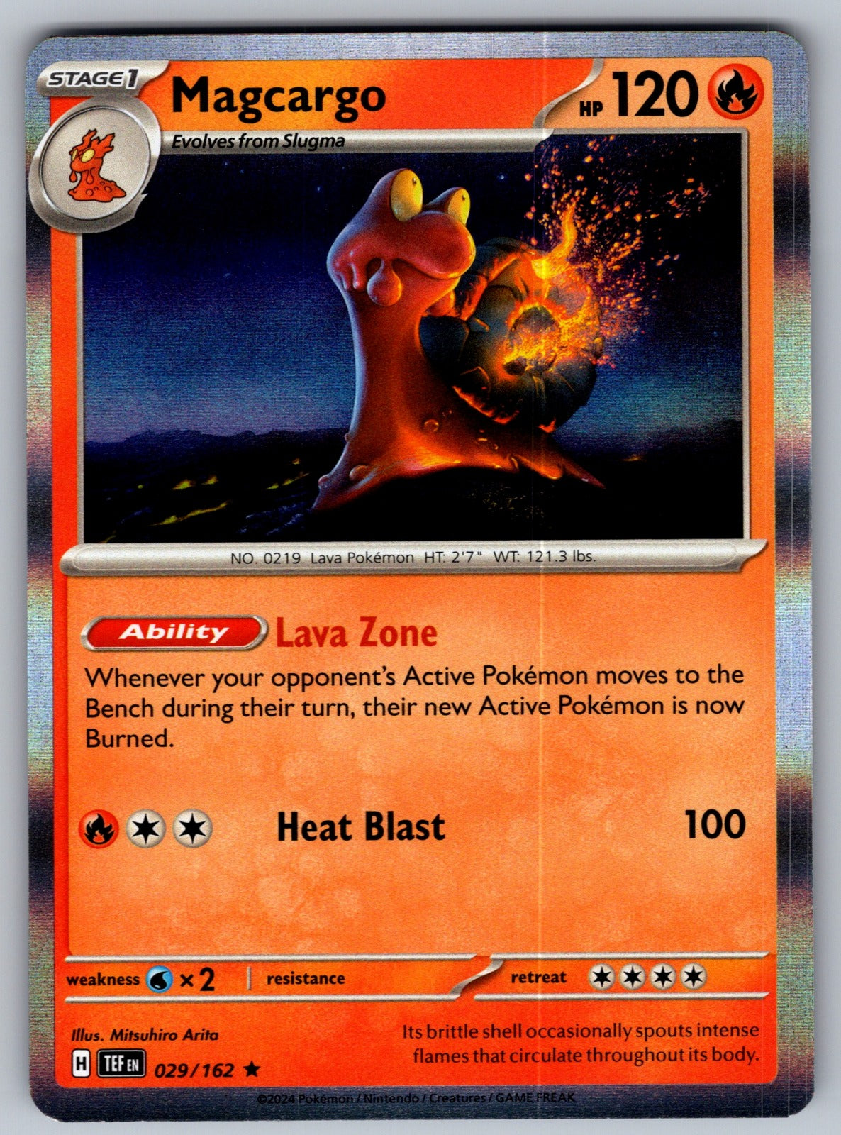 Magcargo Holo Rare SV05: Temporal Forces 029/162 NM 2024
