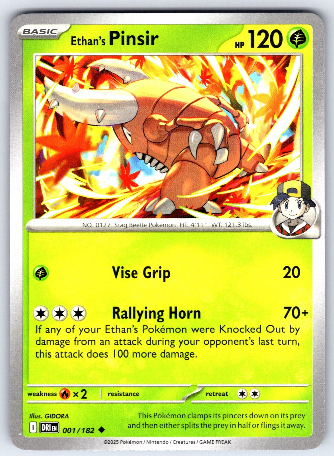 Ethan's Pinsir Uncommon SV10: Destined Rivals 001/182 NM 2025