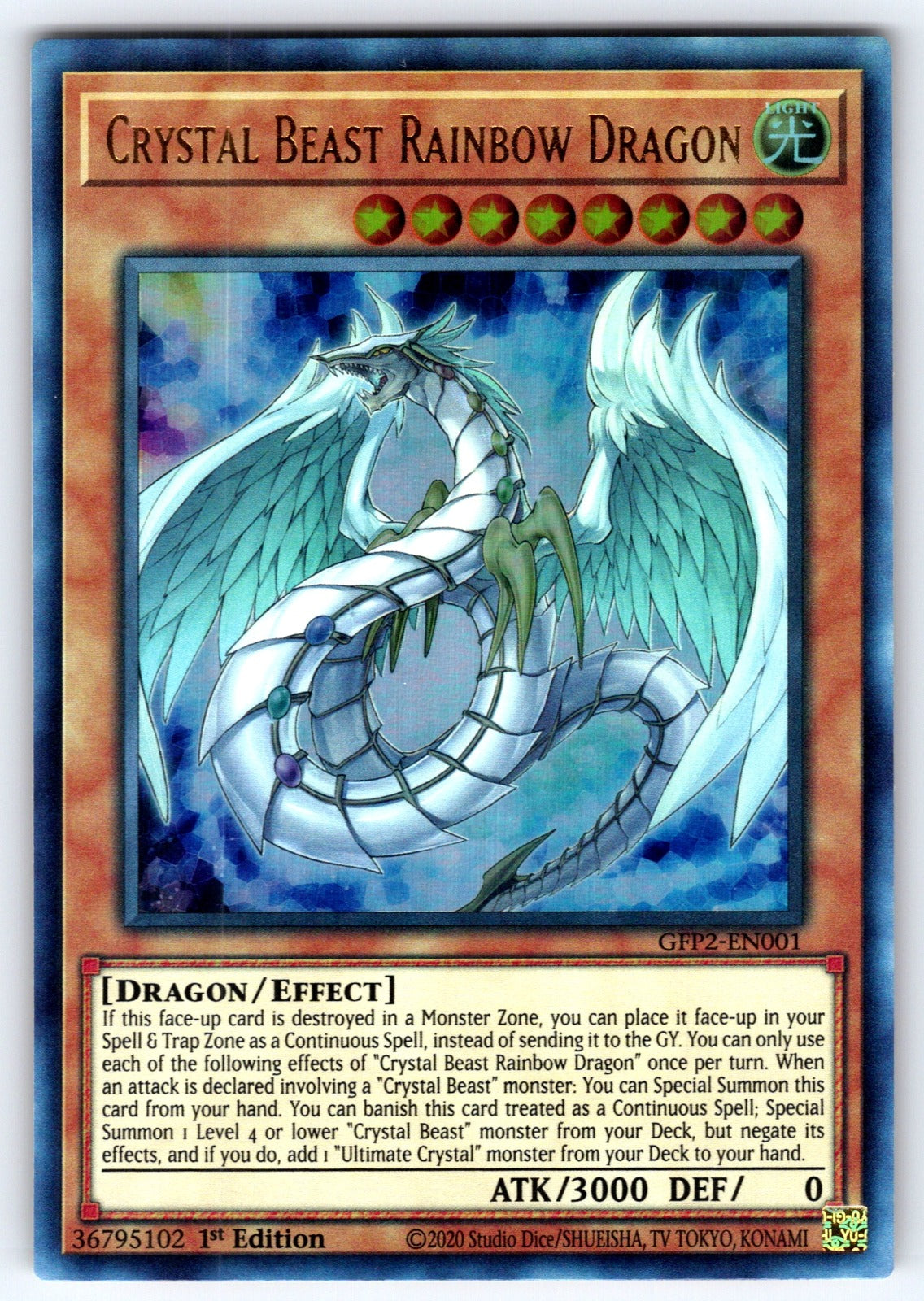 Crystal Beast Rainbow Dragon 1st Edition Ultra Rare Ghosts From the Past: The 2n