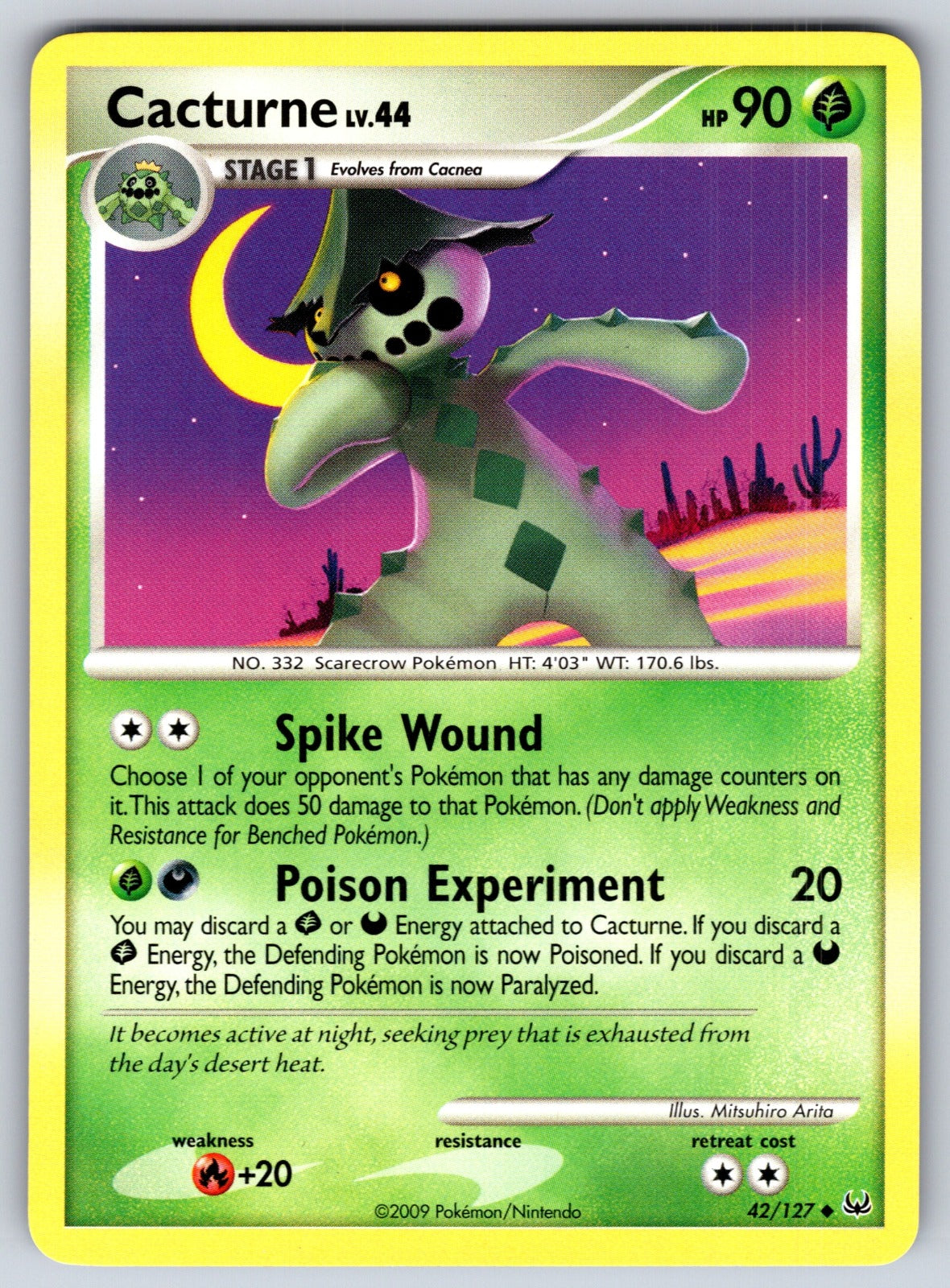 Cacturne Uncommon Platinum 42/127 LP 2009