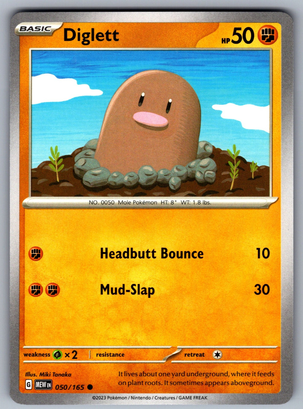 Diglett Common SV: Scarlet & Violet 151 050/165 NM 2023