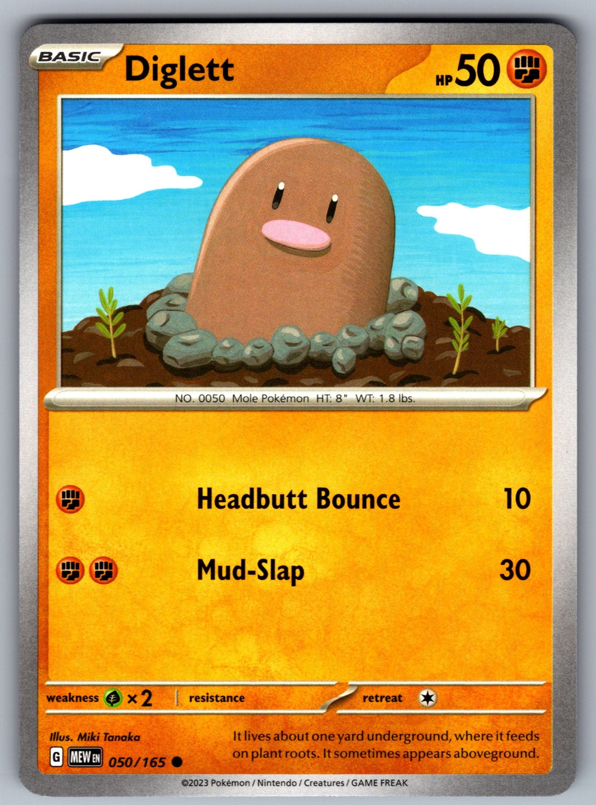 Diglett Common SV: Scarlet & Violet 151 050/165 NM 2023