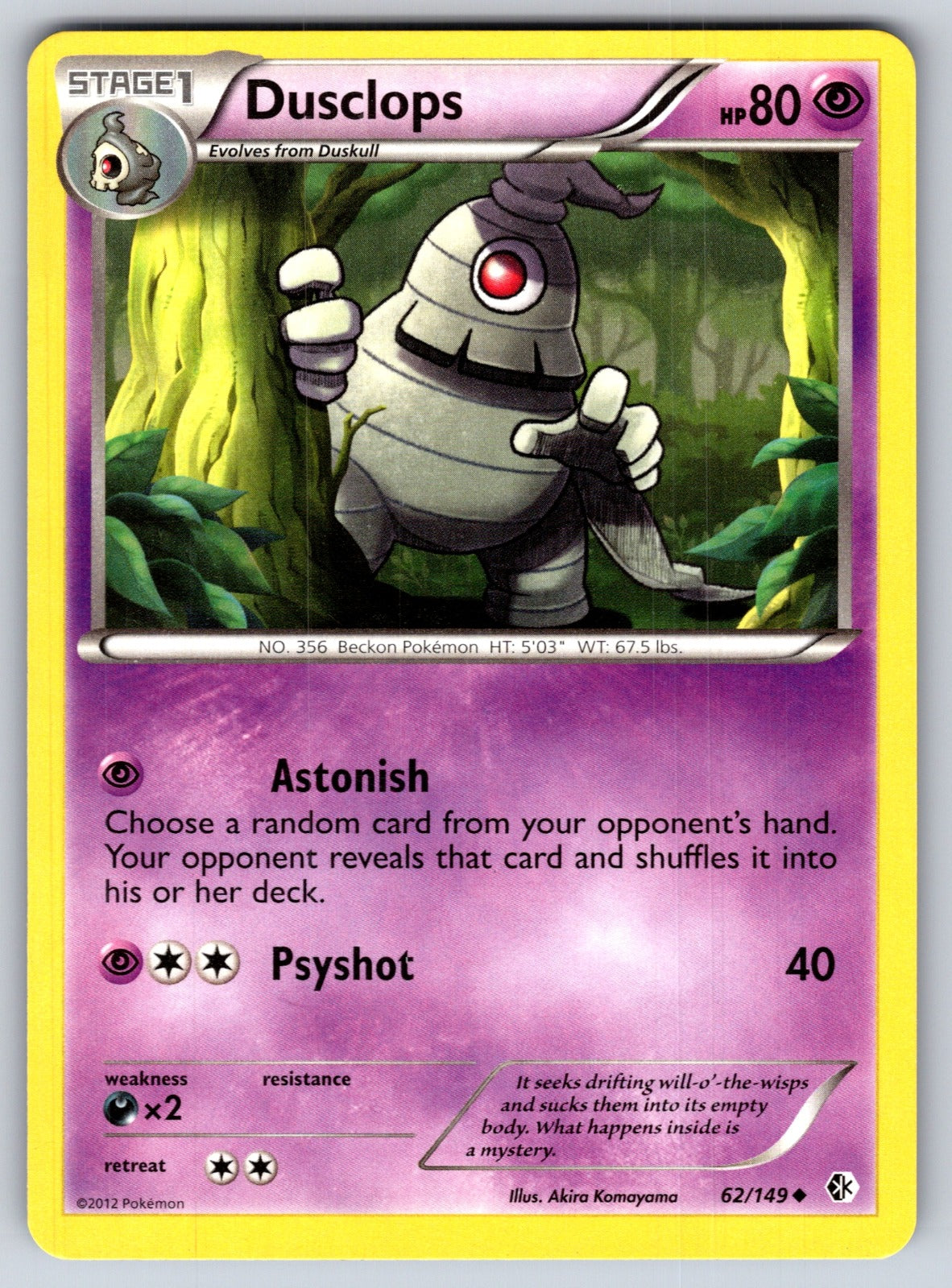 Dusclops Uncommon Boundaries Crossed 62/149 LP 2012