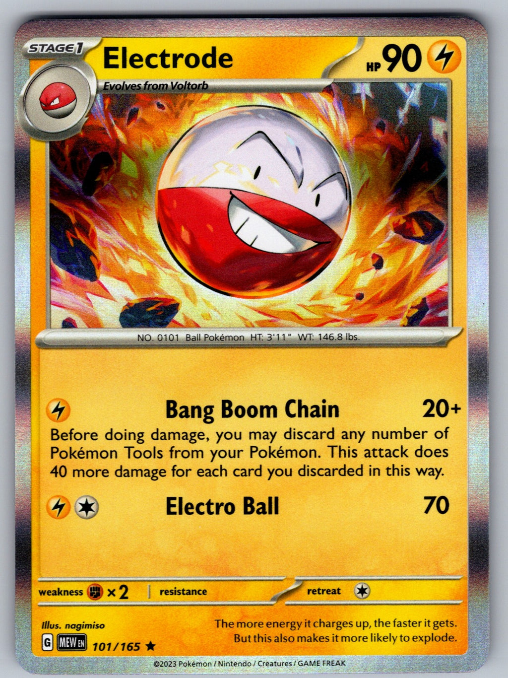 Electrode Holo Rare SV: Scarlet & Violet 151 101/165 NM 2023