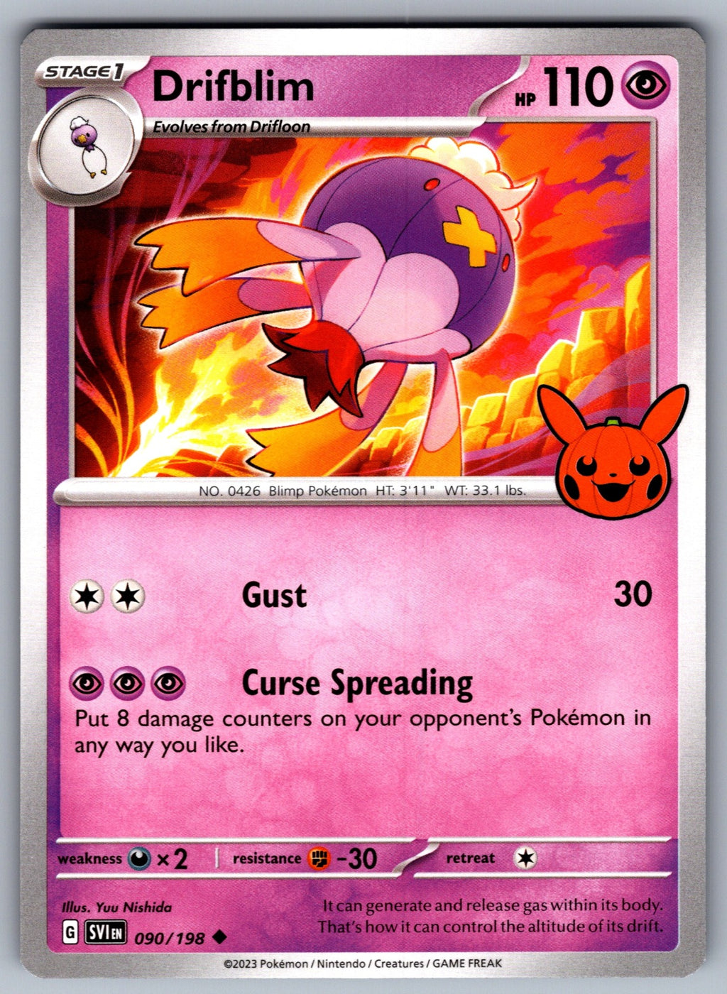 Drifblim Uncommon Trick or Trade BOOster Bundle 2023 090/198 NM 2023