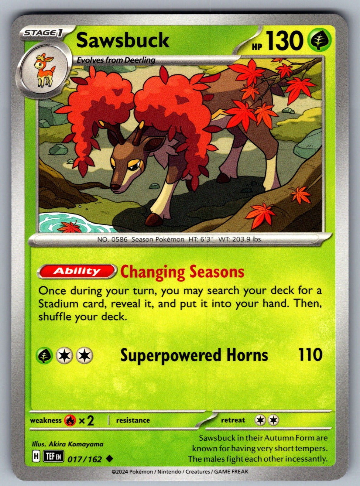 Sawsbuck Uncommon SV05: Temporal Forces 017/162 NM 2024