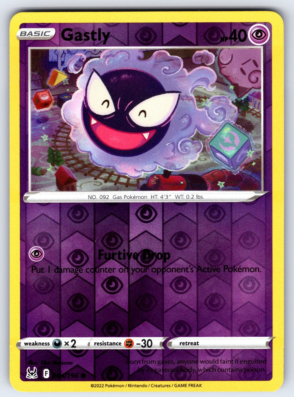 Gastly Reverse Holo Common SWSH11: Lost Origin 064/196 NM 2022