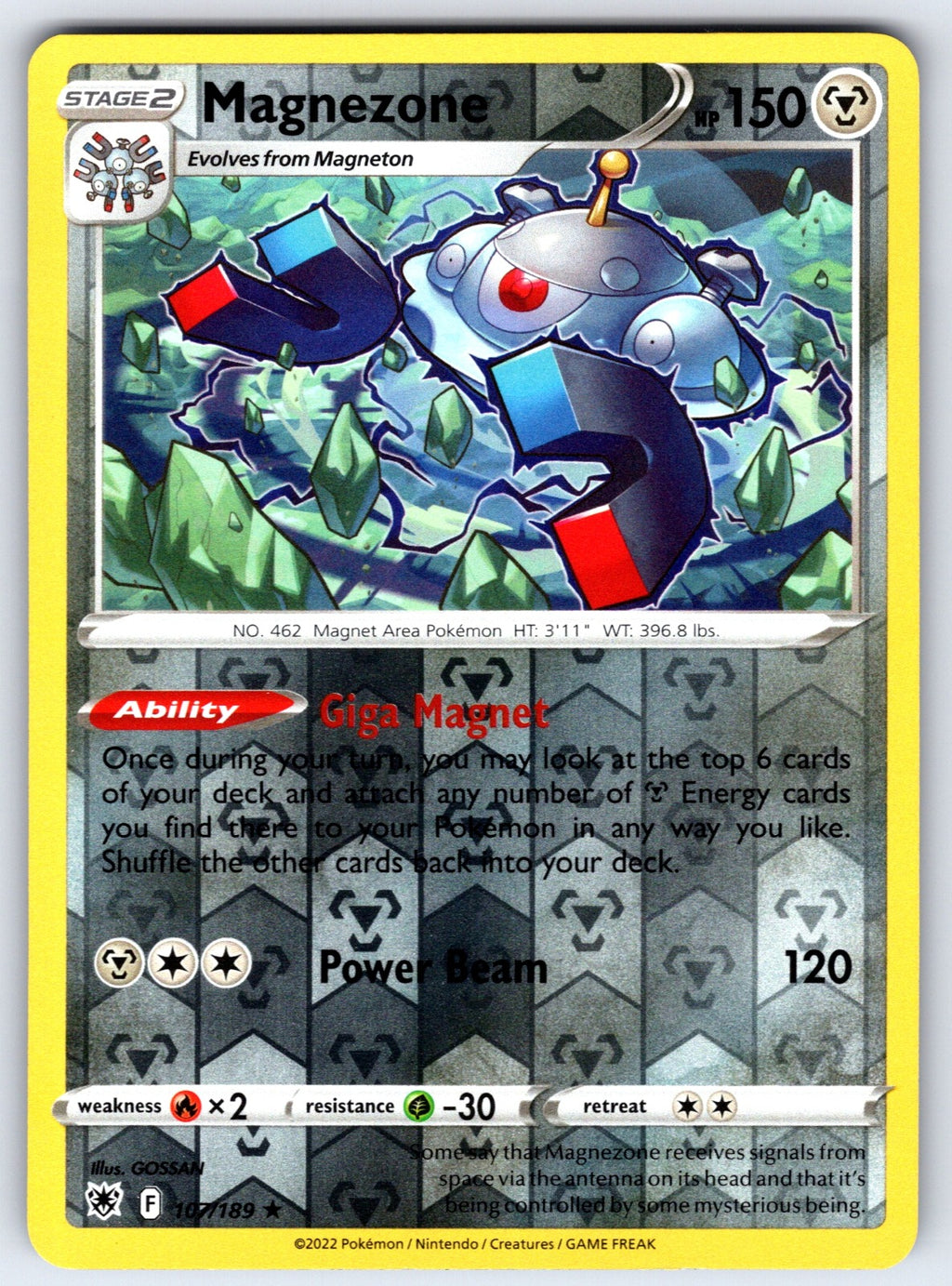 Magnezone Reverse Holo Holo Rare SWSH10: Astral Radiance 107/189 NM 2022