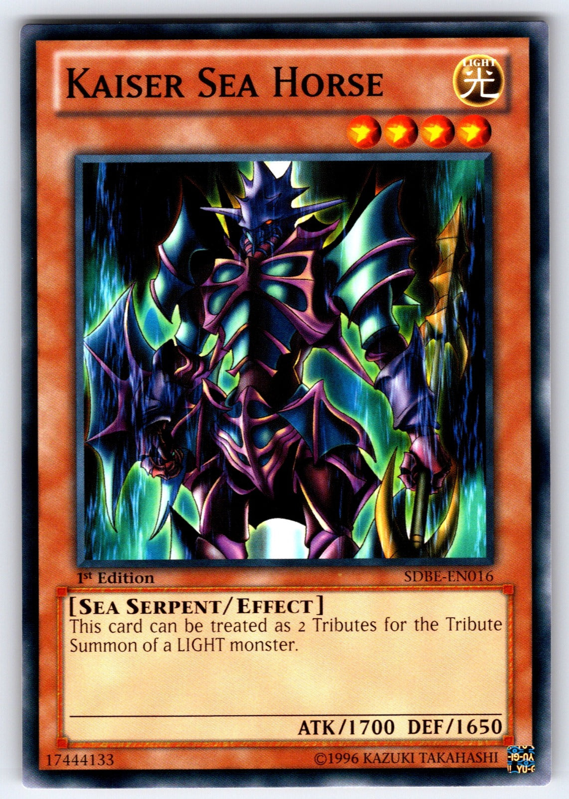 Kaiser Sea Horse 1st Edition Common Speed Duel GX: Midterm Paradox SGX2-END12 LP