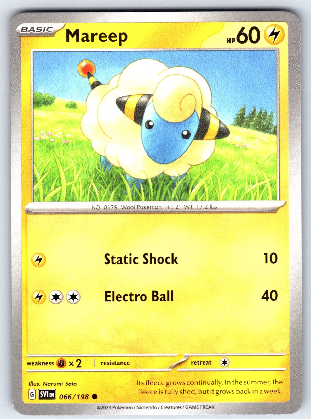 Mareep Common SV01: Scarlet & Violet Base Set 066/198 NM 2023