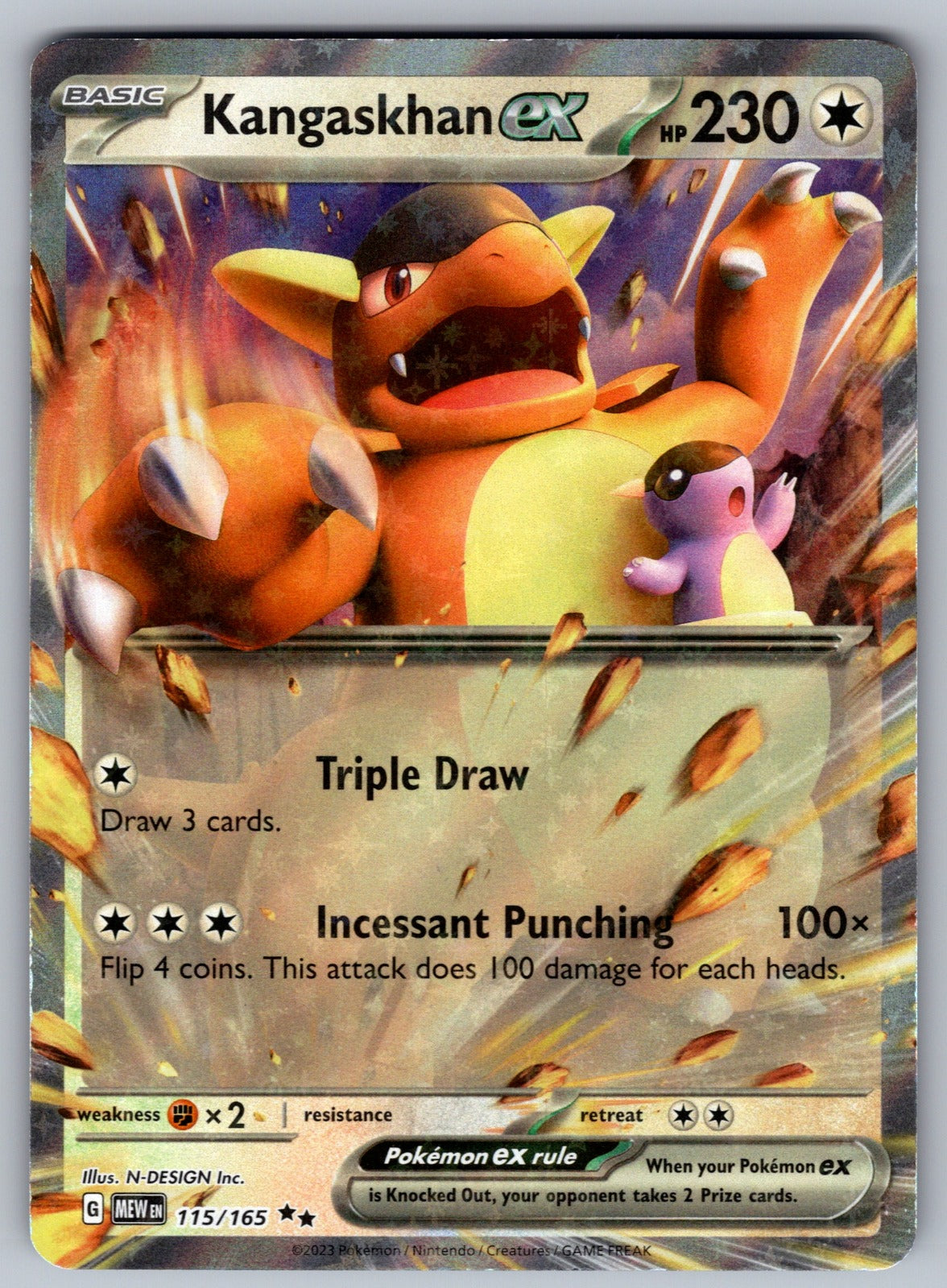 Kangaskhan ex Holo Double Rare SV: Scarlet & Violet 151 115/165 NM 2023