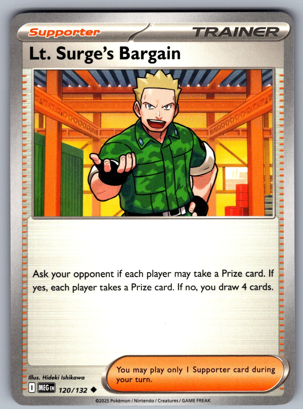 Lt. Surge's Bargain Uncommon ME01: Mega Evolution 120/132 NM 2025