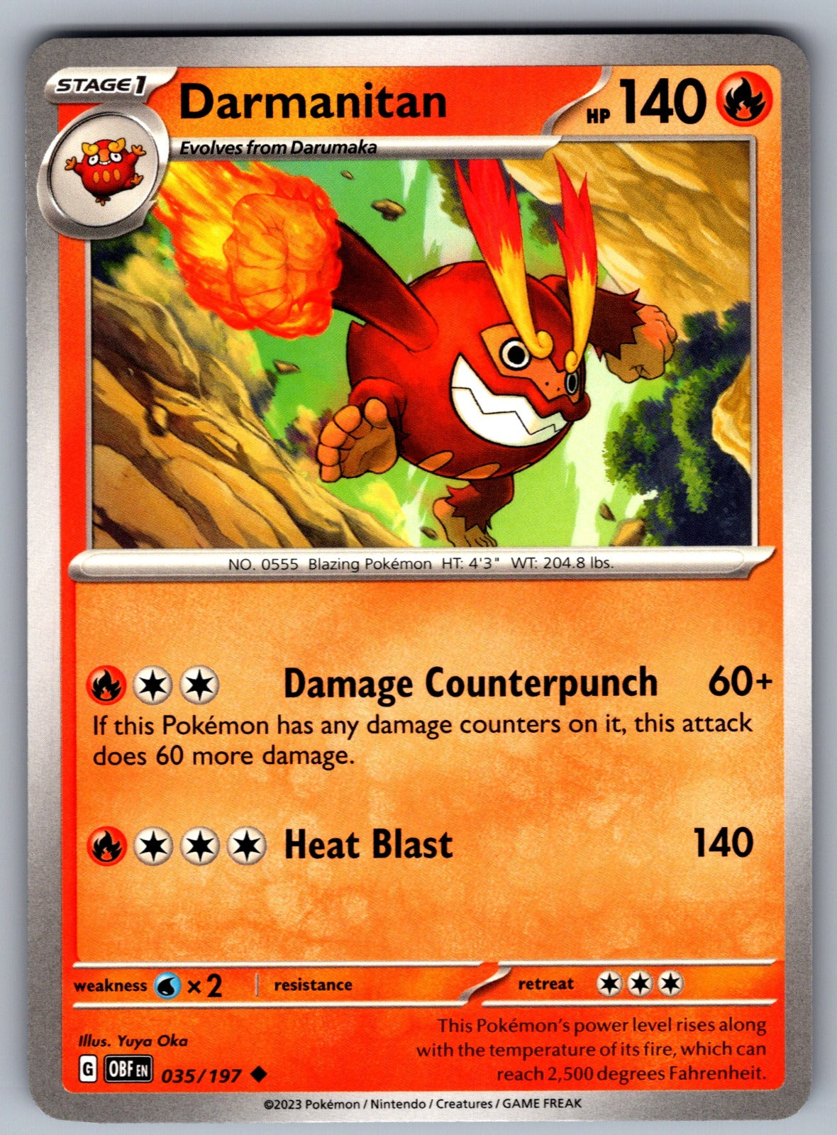 Darmanitan Uncommon SV03: Obsidian Flames 035/197 NM 2023
