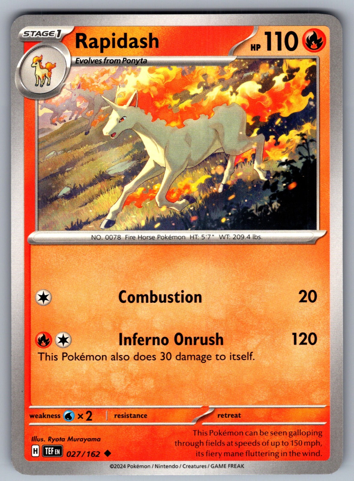 Rapidash Uncommon SV05: Temporal Forces 027/162 NM 2024