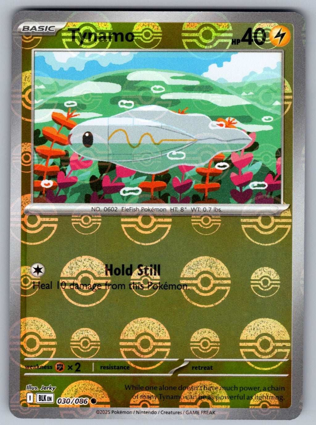 Tynamo (Poke Ball Pattern) Holo Common SV: Black Bolt 030/086 NM 2025