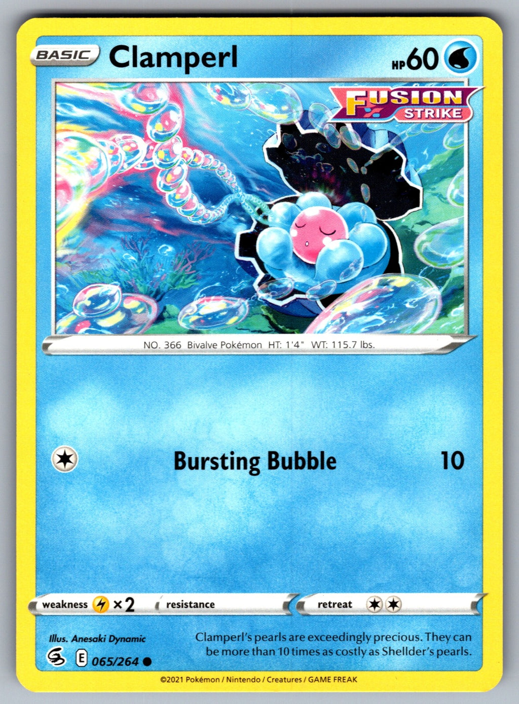Clamperl Common SWSH08: Fusion Strike 065/264 NM 2021