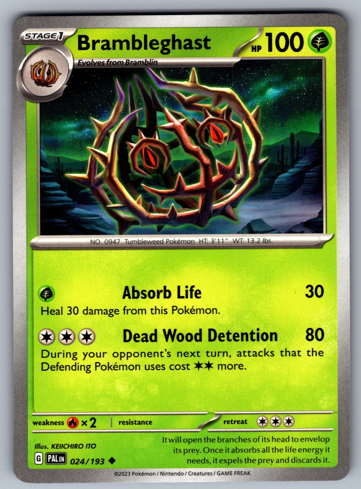Brambleghast Uncommon SV02: Paldea Evolved 024/193 NM 2023