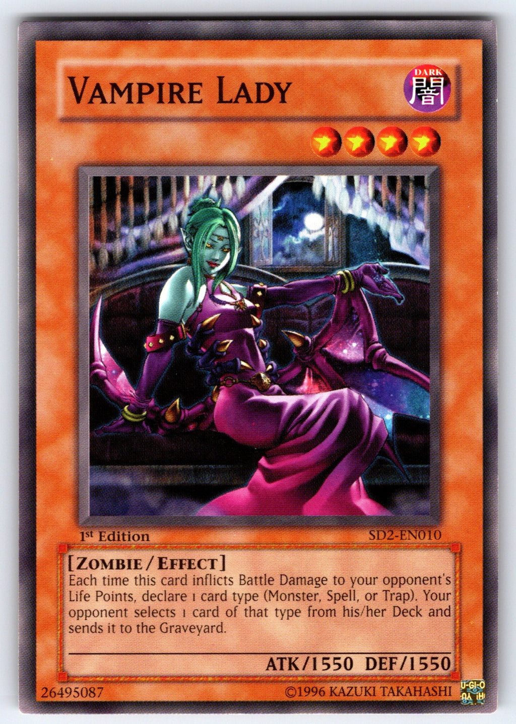 Vampire Lady Unlimited Common Structure Deck: Zombie Madness SD2-EN010 LP 2005