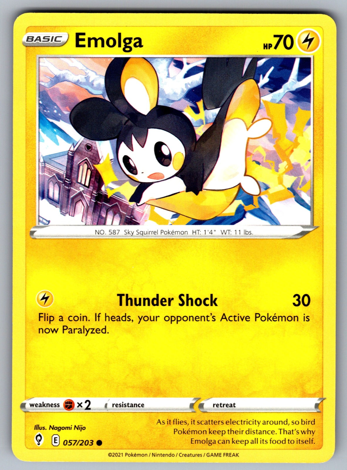 Emolga Common SWSH07: Evolving Skies 057/203 NM 2021