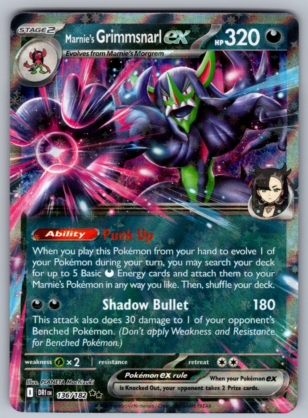 Marnie's Grimmsnarl ex Holo Double Rare SV10: Destined Rivals 136/182 NM 2025