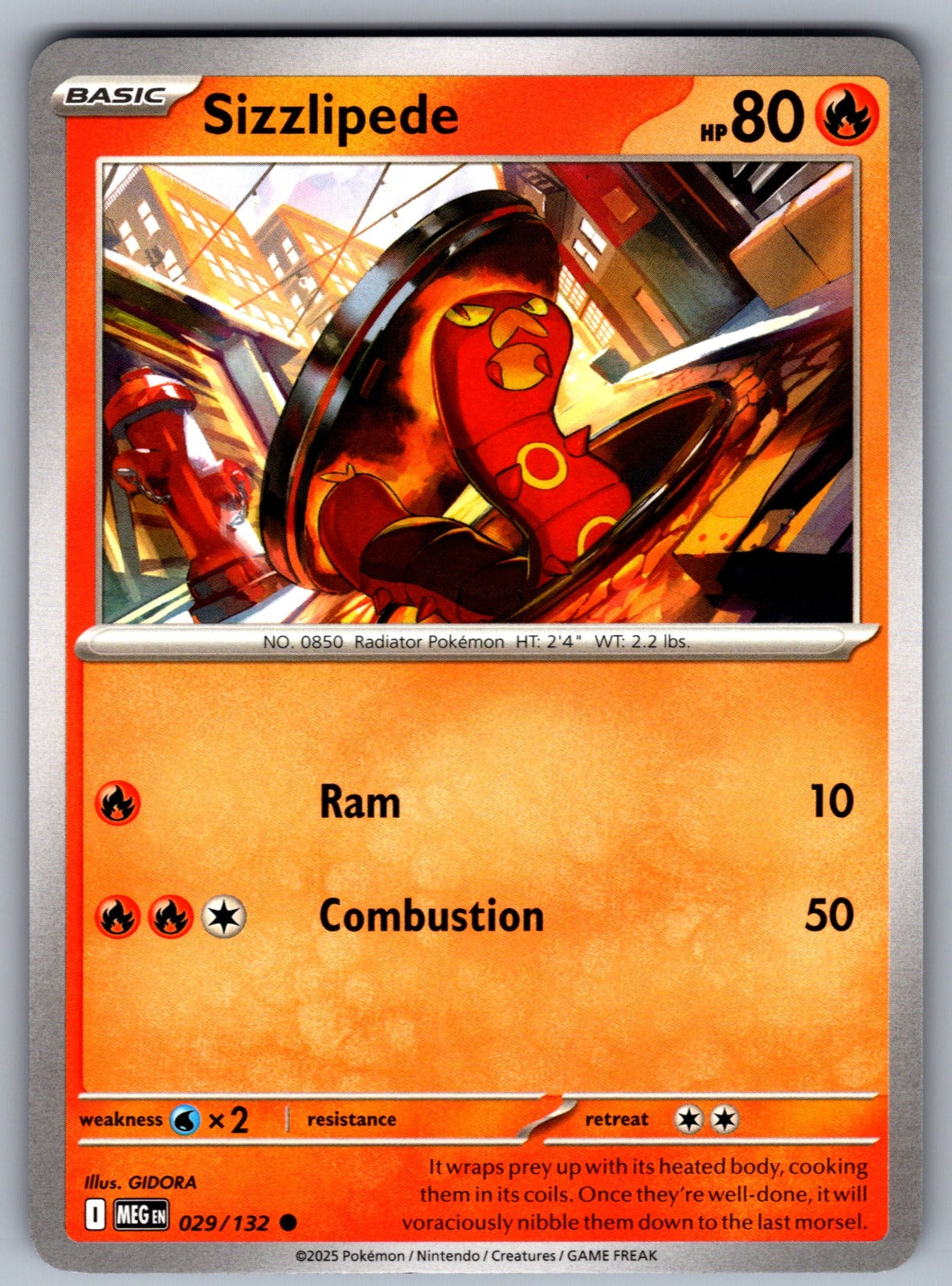 Sizzlipede Common ME01: Mega Evolution 029/132 NM 2025