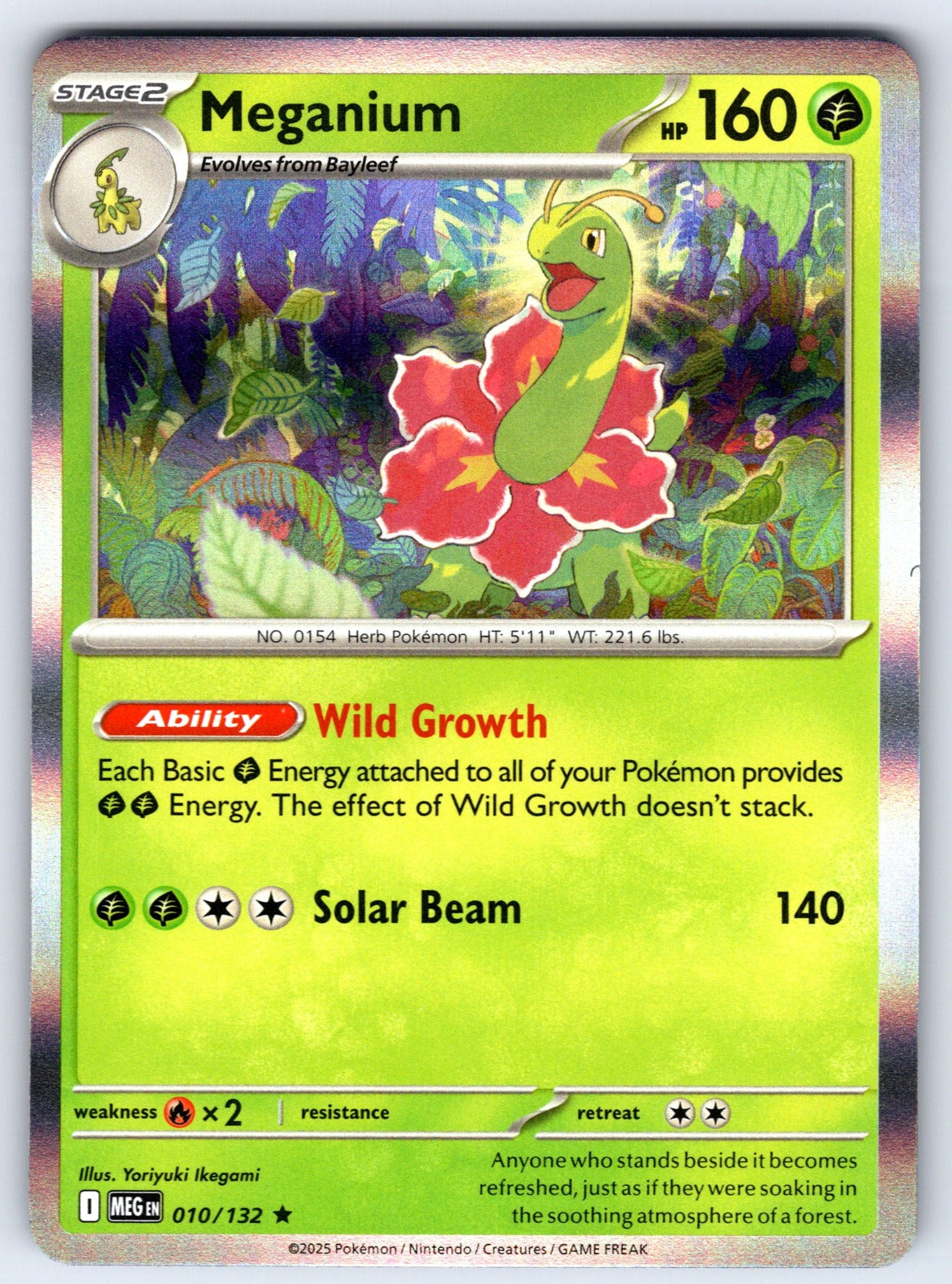 Meganium Holo Rare ME01: Mega Evolution 010/132 NM 2025
