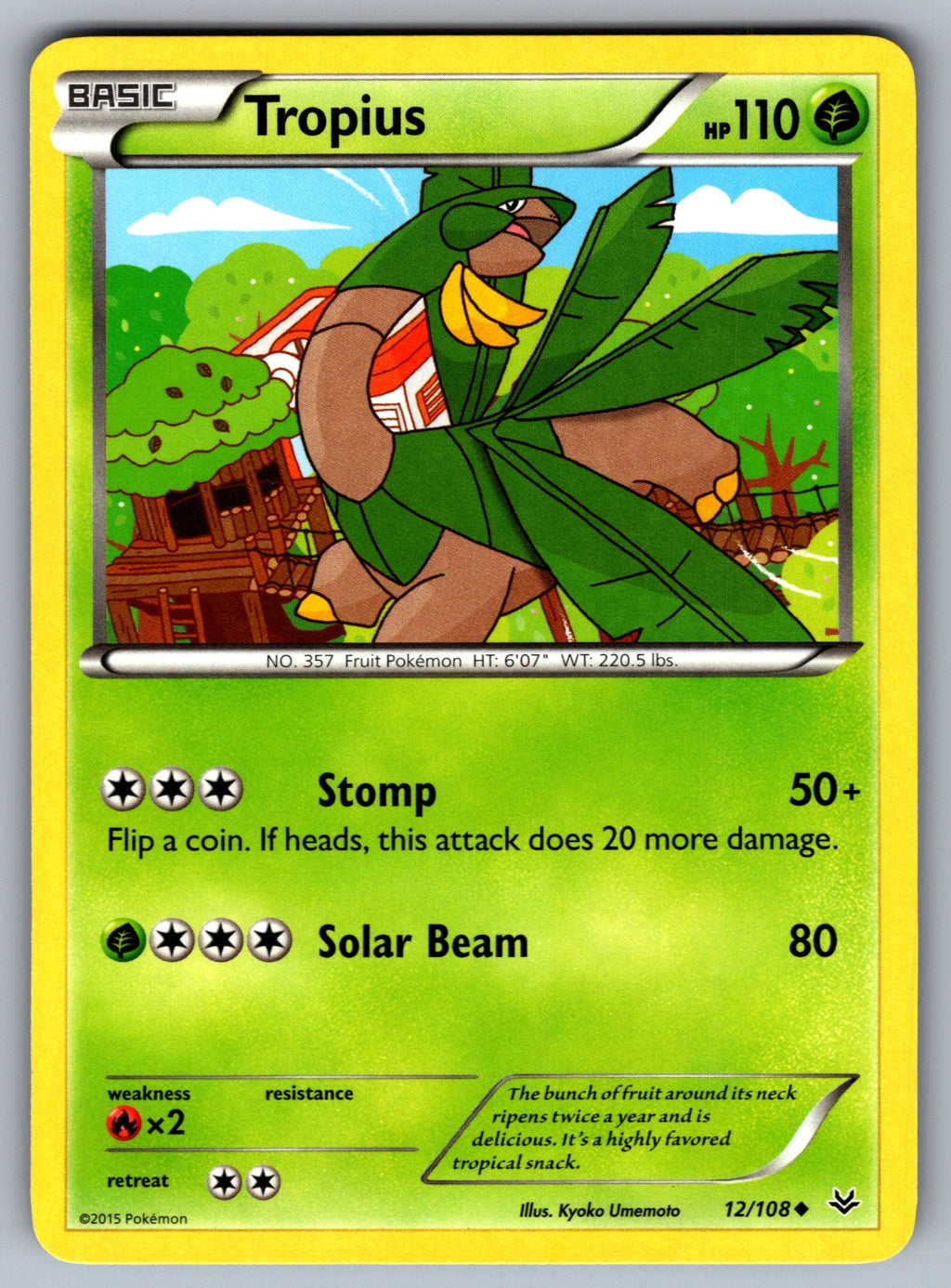 Tropius Uncommon XY - Roaring Skies 12/108 LP 2015