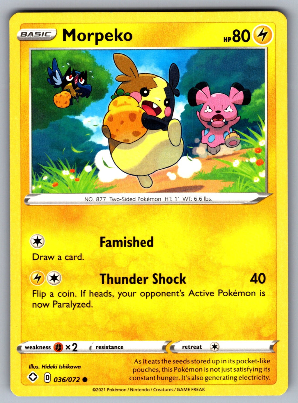 Morpeko (036) Common Shining Fates 036/072 NM 2021