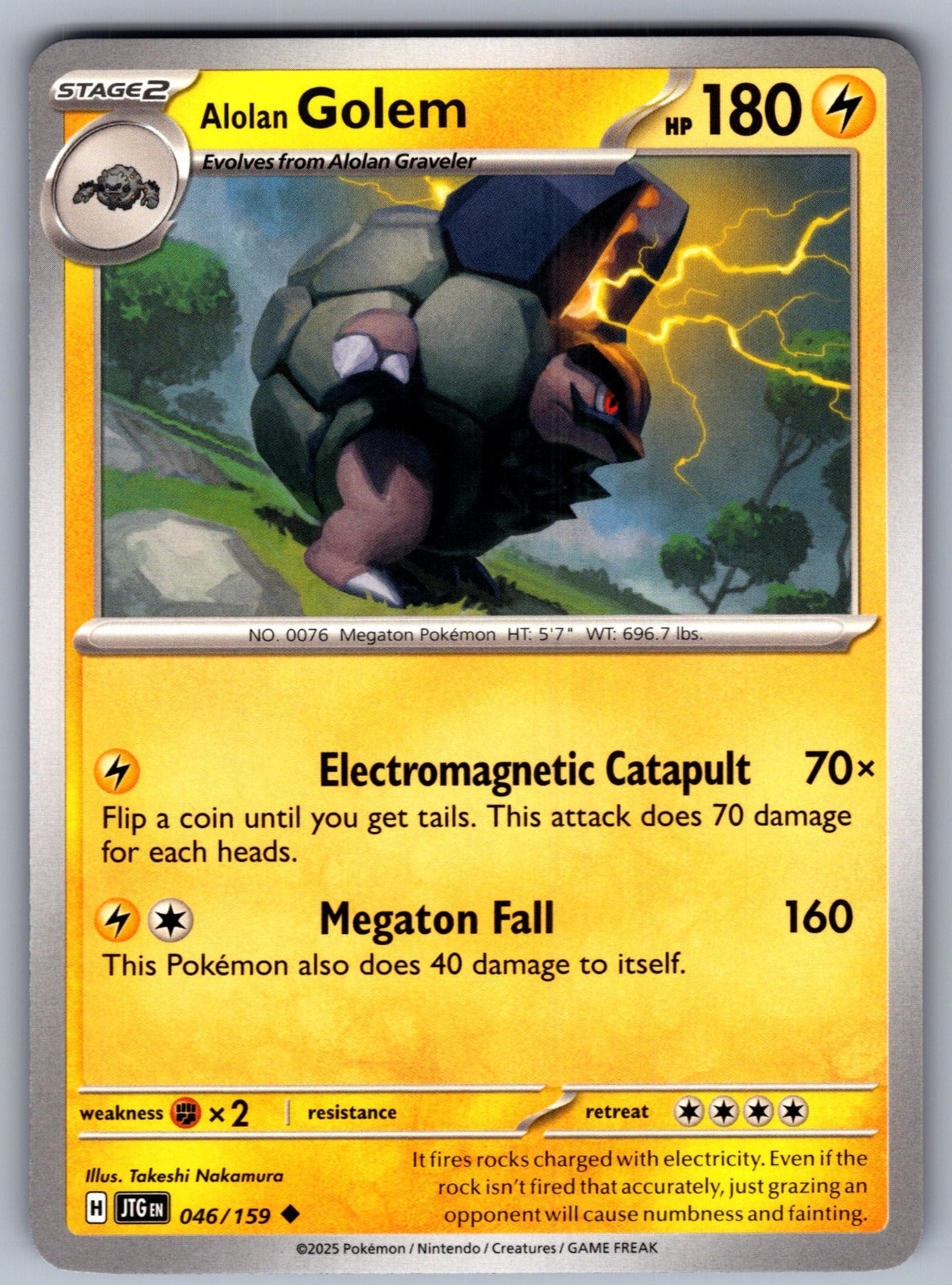 Alolan Golem Uncommon SV09: Journey Together 046/159 NM 2025