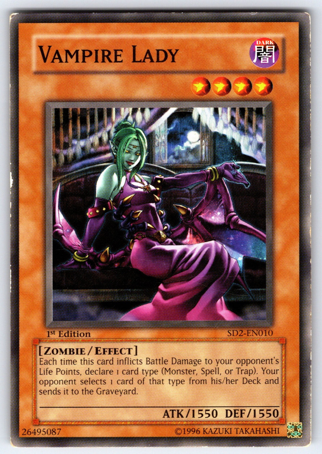 Vampire Lady Unlimited Common Structure Deck: Zombie Madness SD2-EN010 HP 2005