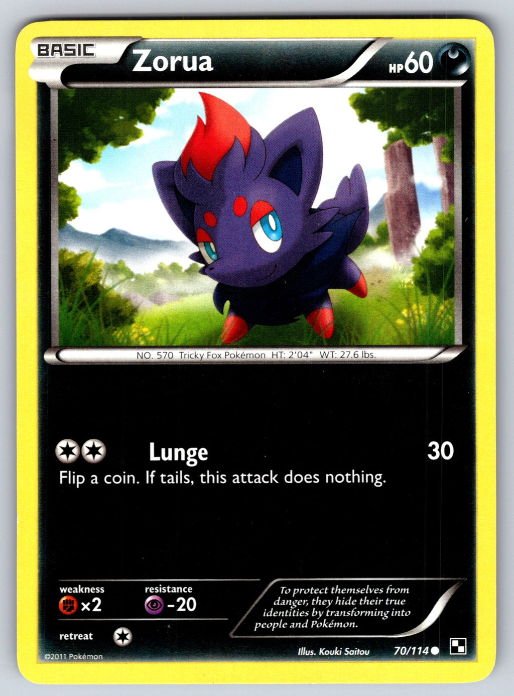Zorua Common Black and White 70/114 LP 2011