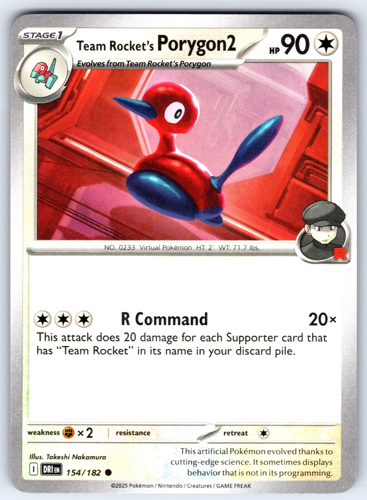 Team Rocket's Porygon2 Common SV10: Destined Rivals 154/182 NM 2025