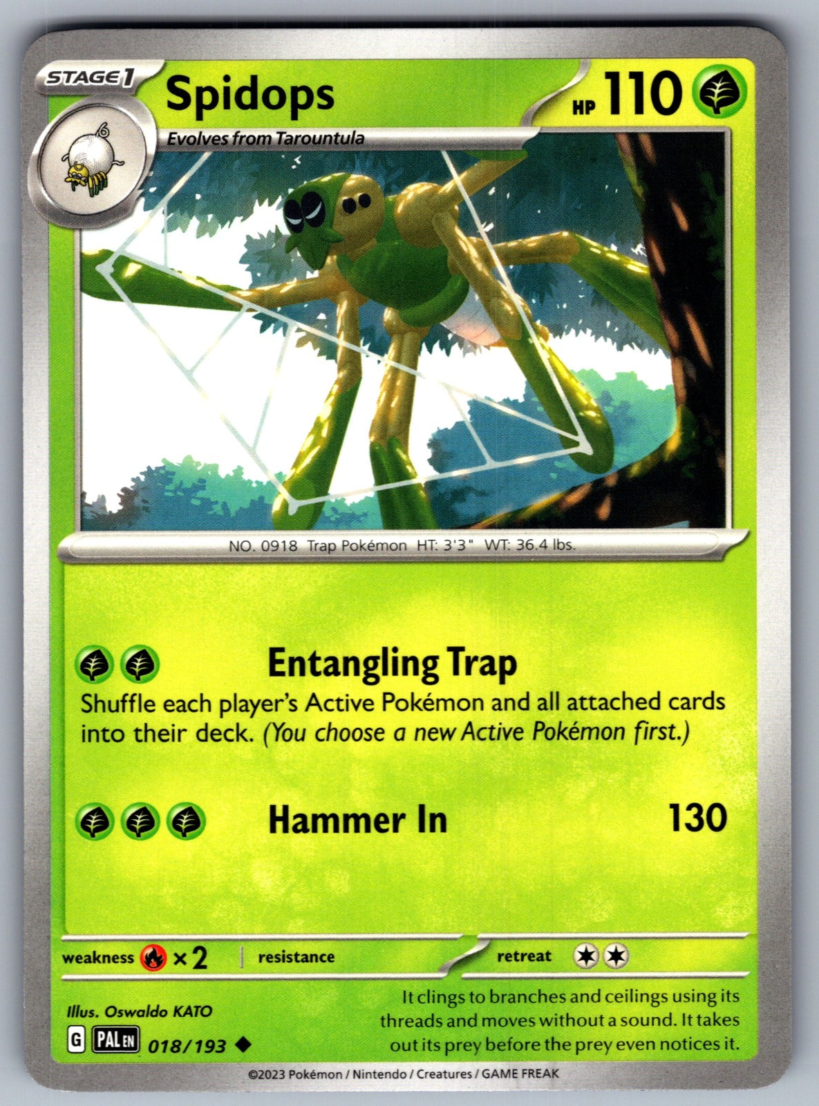 Spidops Uncommon SV02: Paldea Evolved 018/193 NM 2023