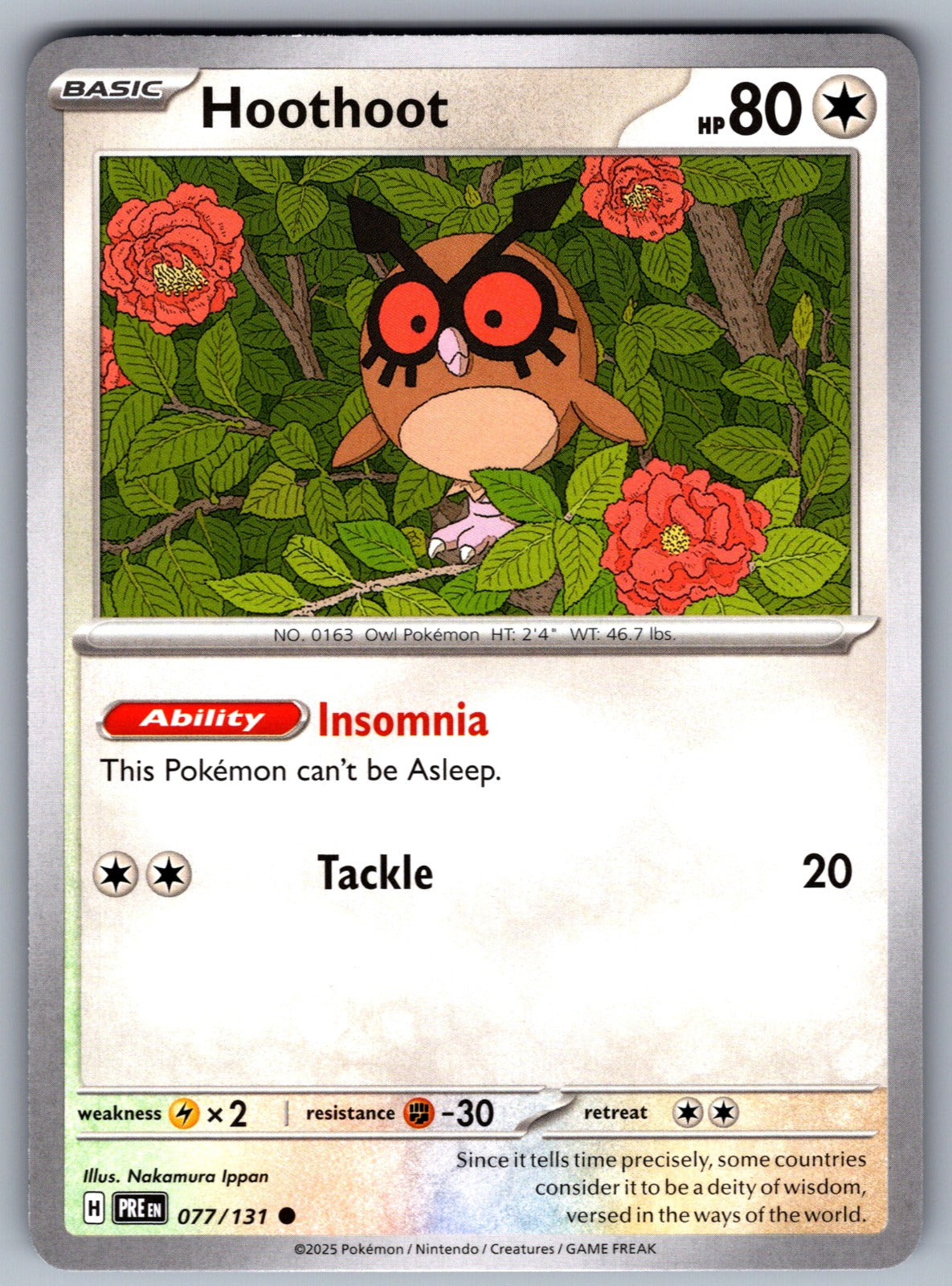 Hoothoot Common SV: Prismatic Evolutions 077/131 NM 2025