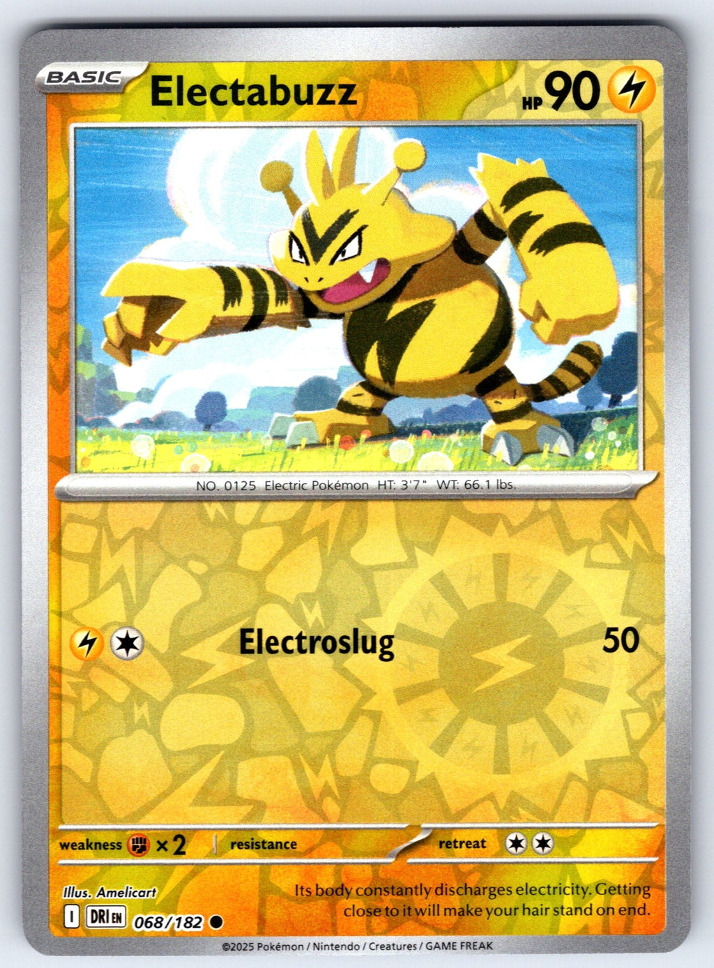 Electabuzz Reverse Holo Common SV10: Destined Rivals 068/182 NM 2025