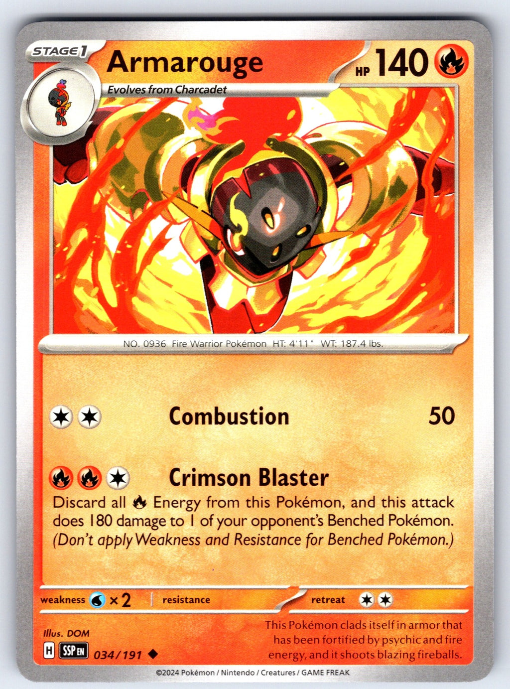 Armarouge Uncommon SV08: Surging Sparks 034/191 NM 2024