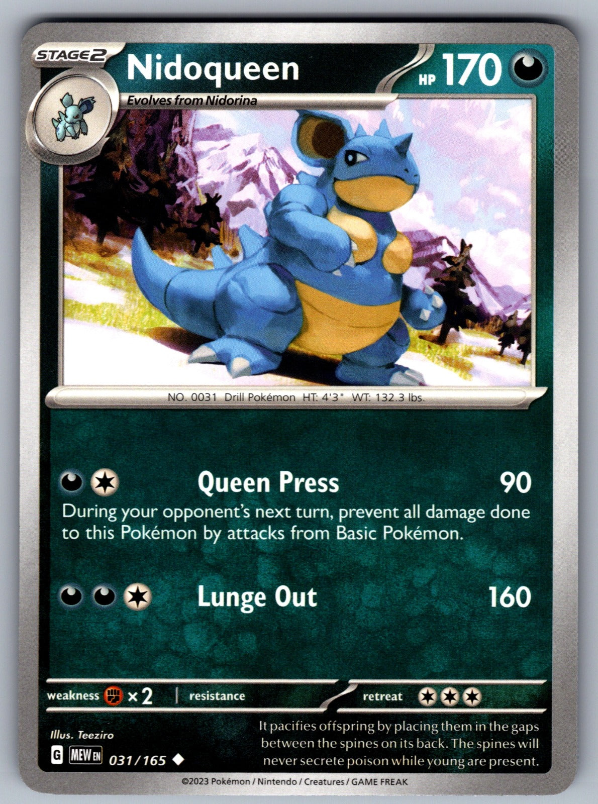 Nidoqueen Uncommon SV: Scarlet & Violet 151 031/165 NM 2023
