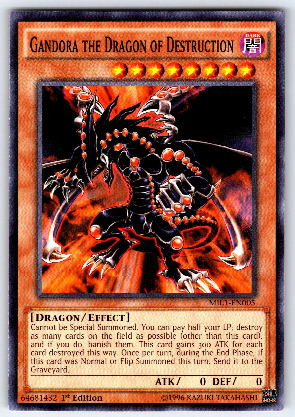 Gandora the Dragon of Destruction 1st Edition Common Millennium Pack MIL1-EN005 