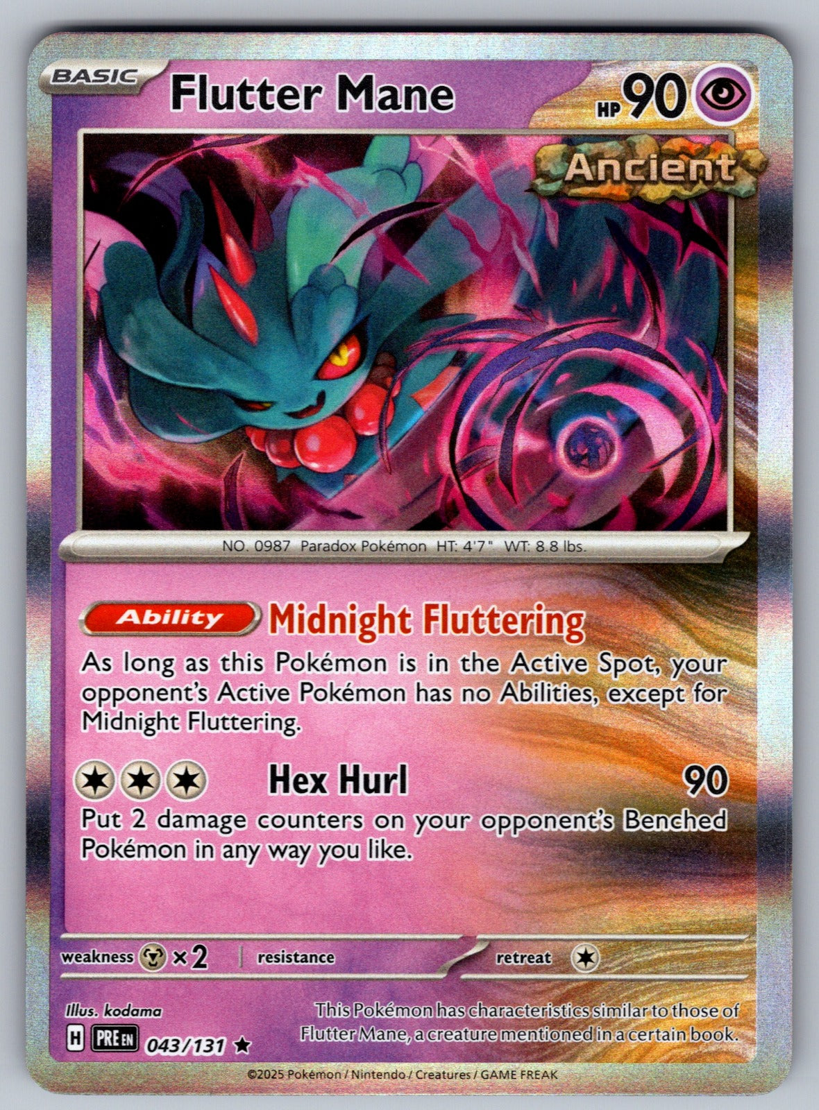 Flutter Mane (Poke Ball Pattern) Holo Rare SV: Prismatic Evolutions 043/131 NM 2
