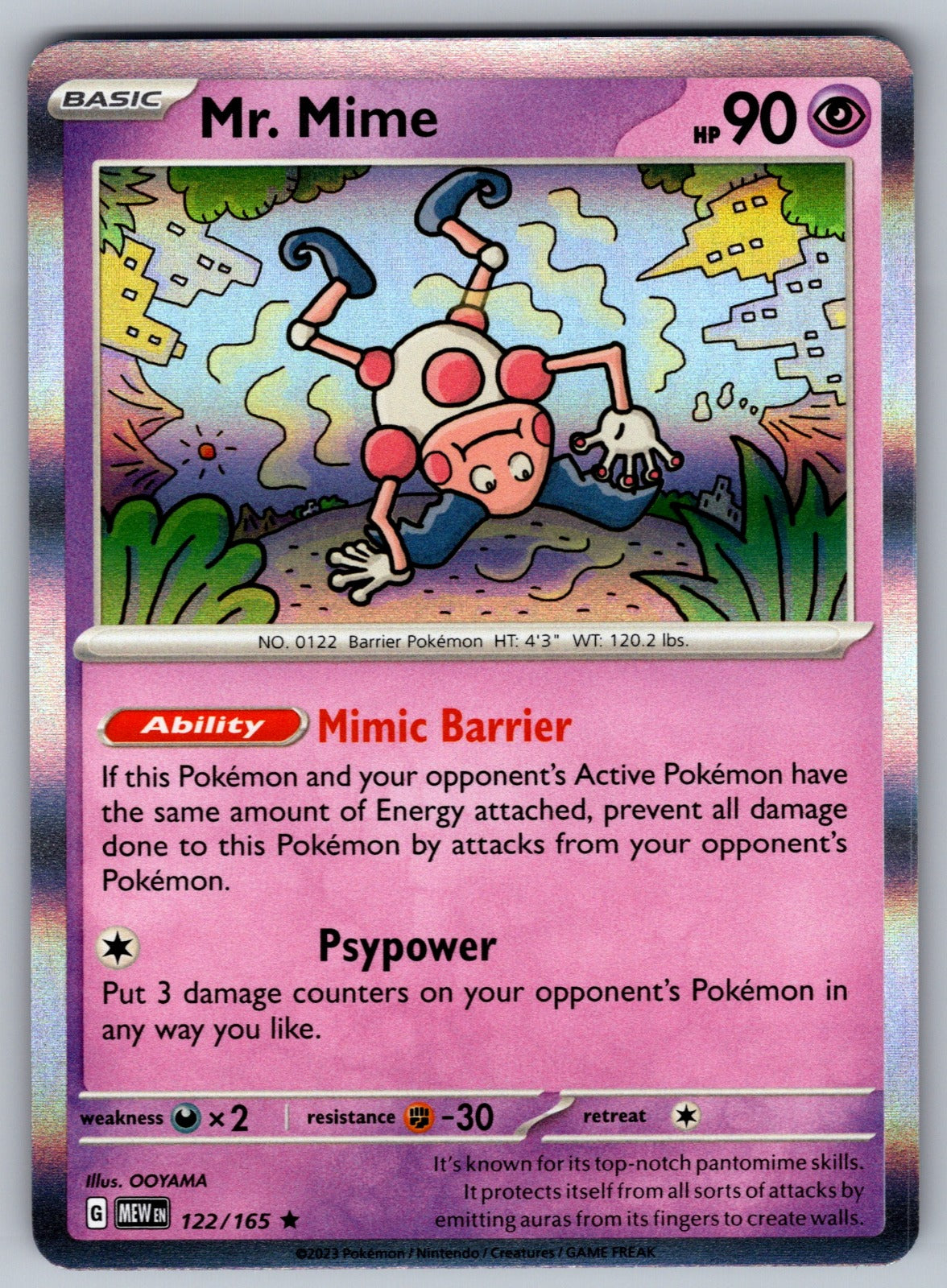 Mr. Mime Holo Rare SV: Scarlet & Violet 151 122/165 NM 2023