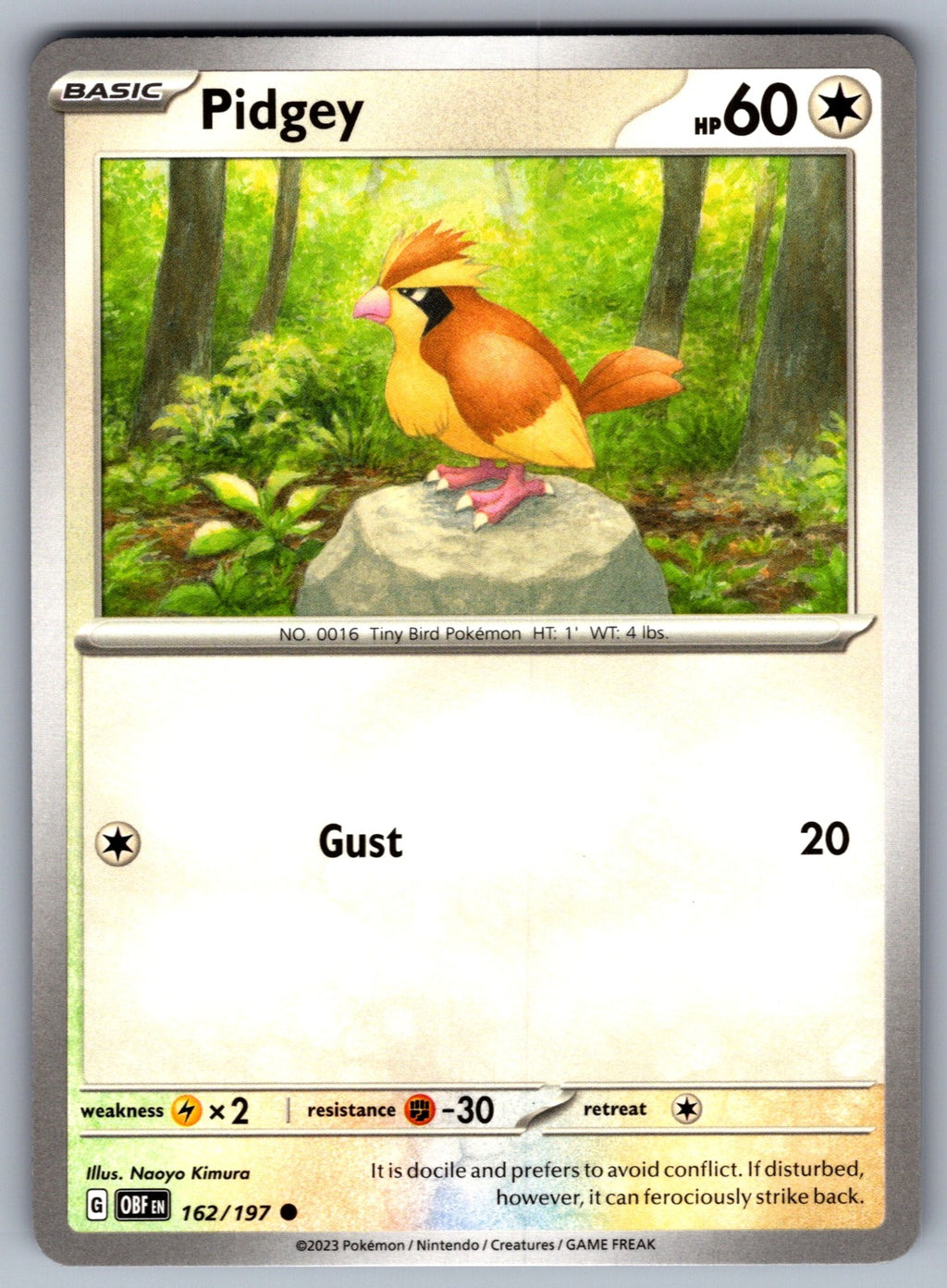 Pidgey Common SV03: Obsidian Flames 162/197 NM 2023