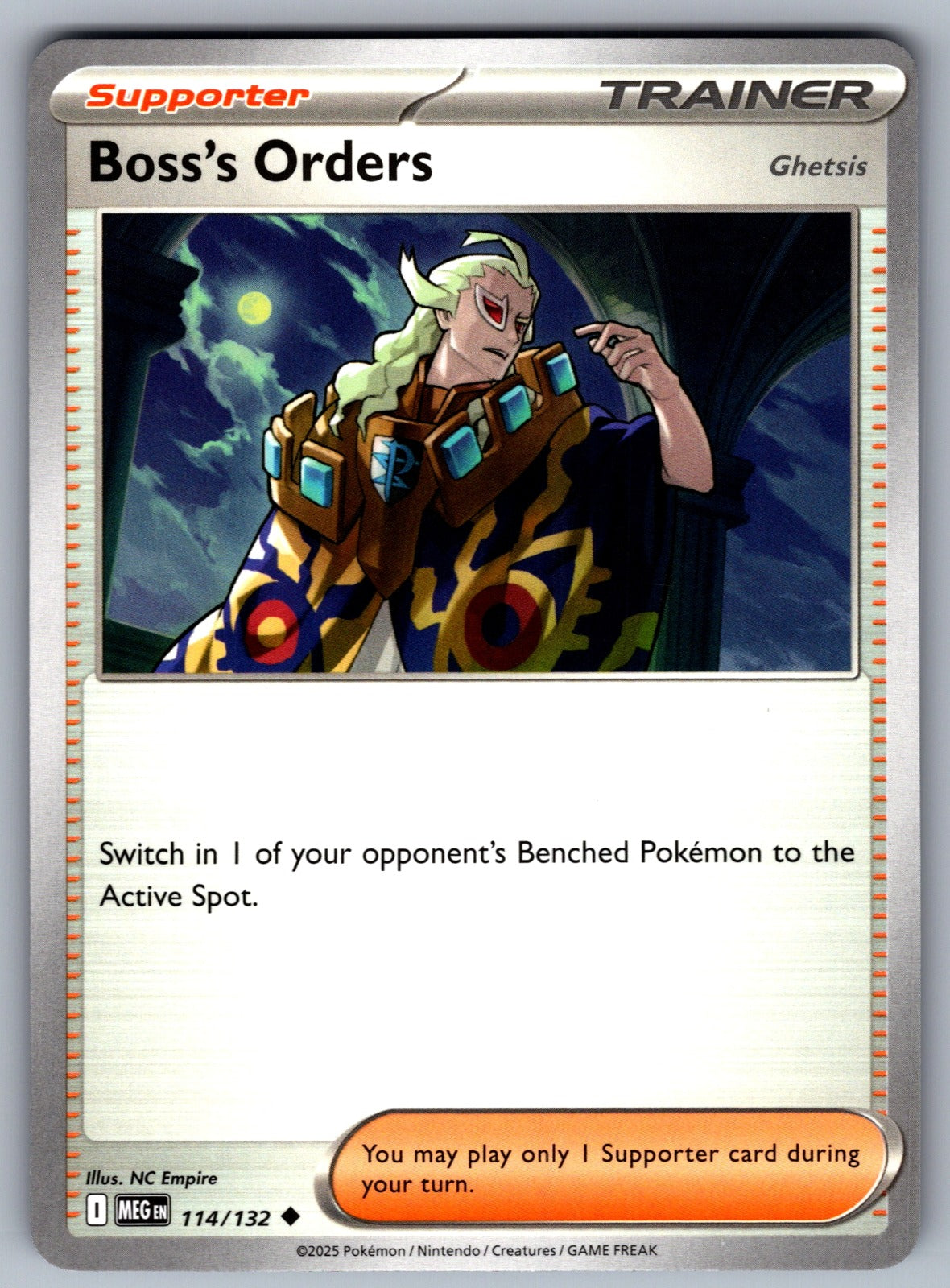 Boss's Orders [Ghetsis] Uncommon ME01: Mega Evolution 114/132 NM 2025