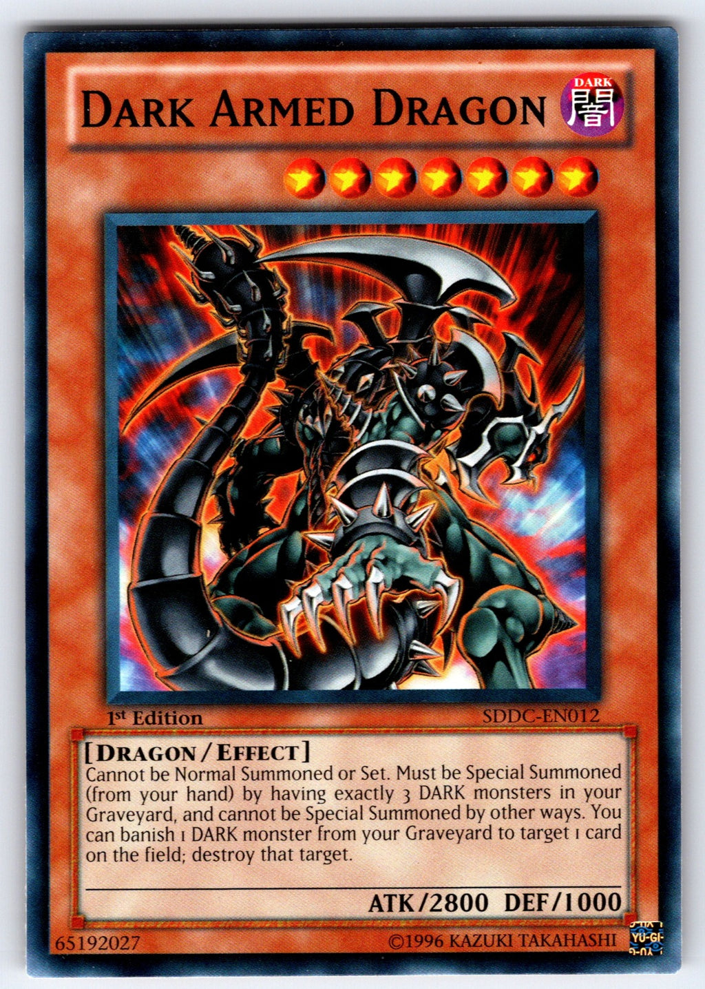Dark Armed Dragon 1st Edition Common Structure Deck: Dragons Collide SDDC-EN012 